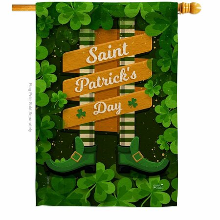 PATIO TRASERO 28 x 40 in. Leprechaun Legs House Flag with Spring St. Patrick Double-Sided Vertical Flags  Banner PA4182480